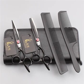 

4Pcs 6.0" 17.5cm 440C Mr Rabbit Professional Hairdressing Scissors Cutting / Thinning Scissors Hair Scissors Combs Add Bag T9017