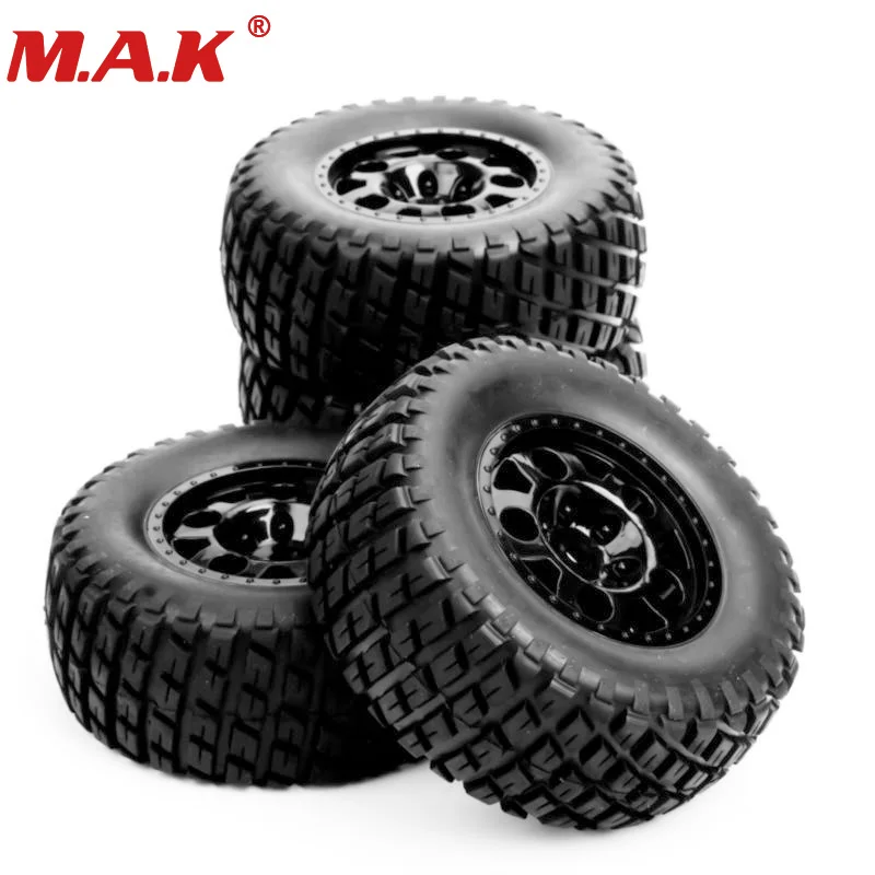 Rc Wheel 110 Short Course Truck Tires Set 1/10 Tyre Wheel Hub 4 pcs