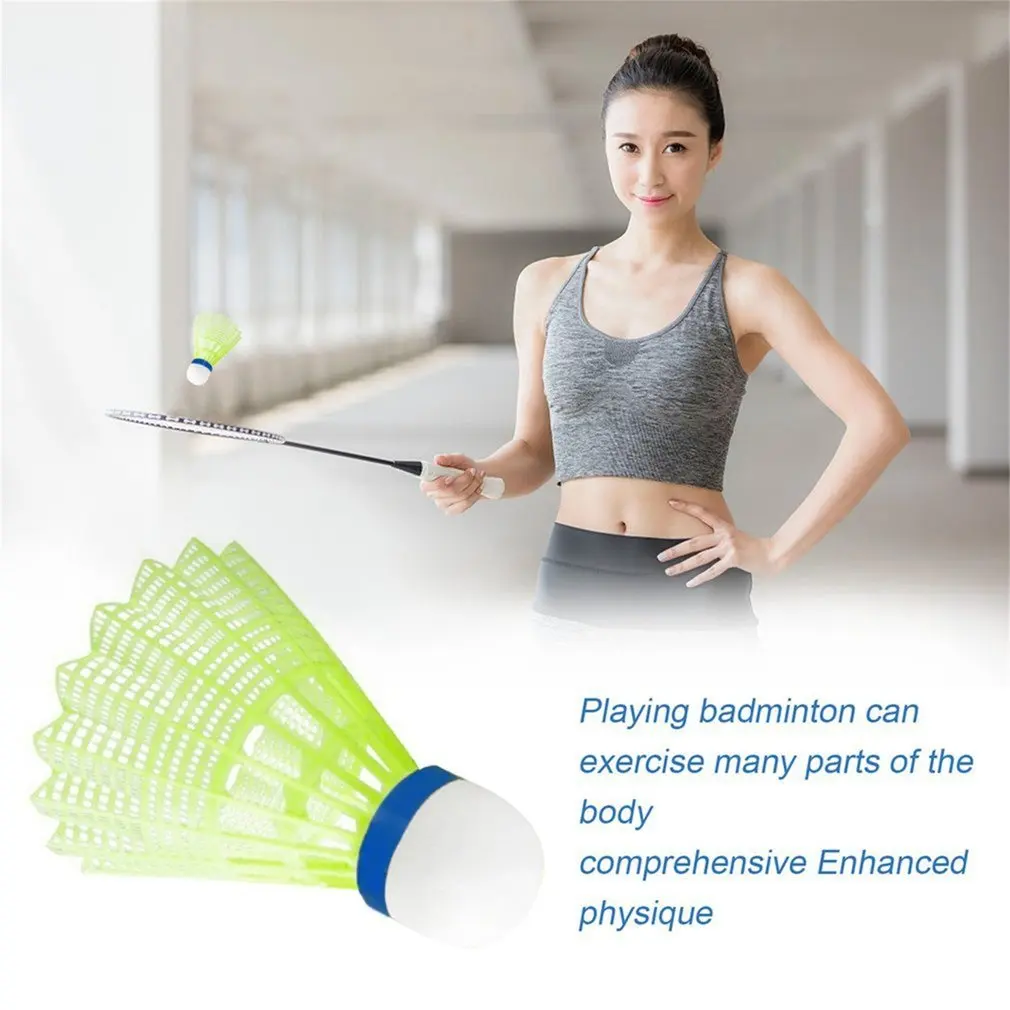 Tsai Super durable y ligero nylon plástico Bádminton entrenamiento pelota de plástico de transporte corcho cabeza de bola de madera