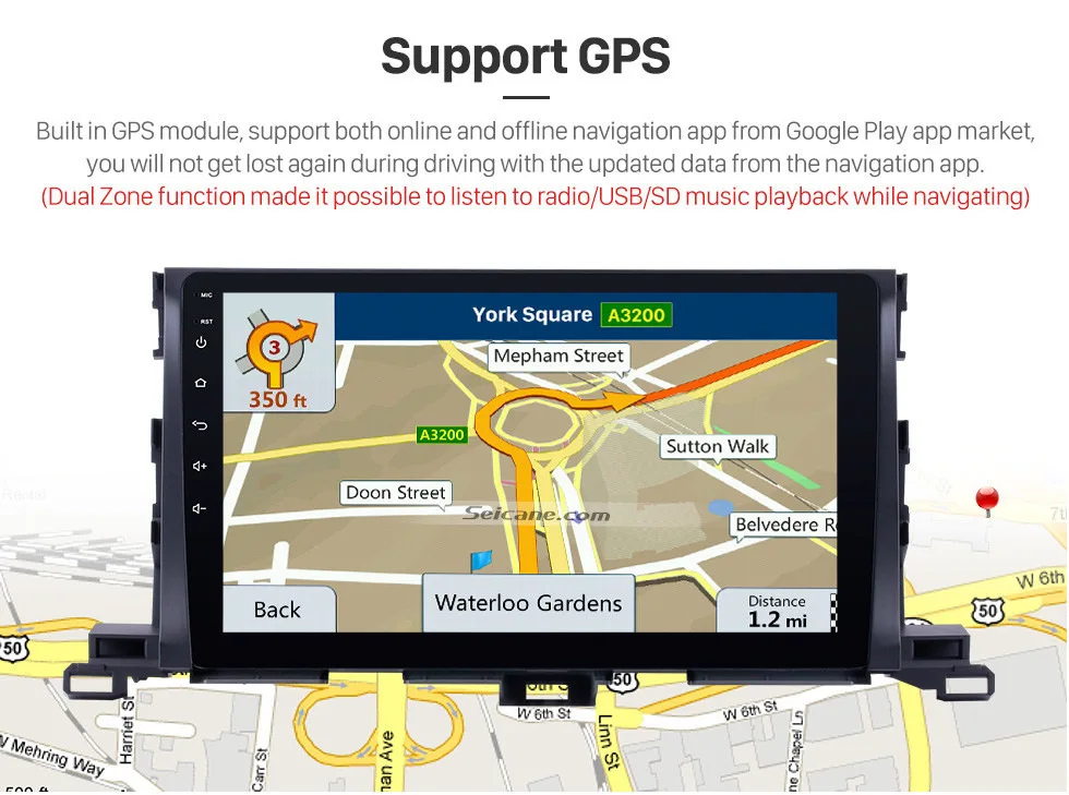 Cheap Seicane Android 8.1 10.1" 2Din Wifi Multimedia Player 4Core For 2015 Toyota Highlander Head Unit Car Radio Audio GPS Navi Stereo 5