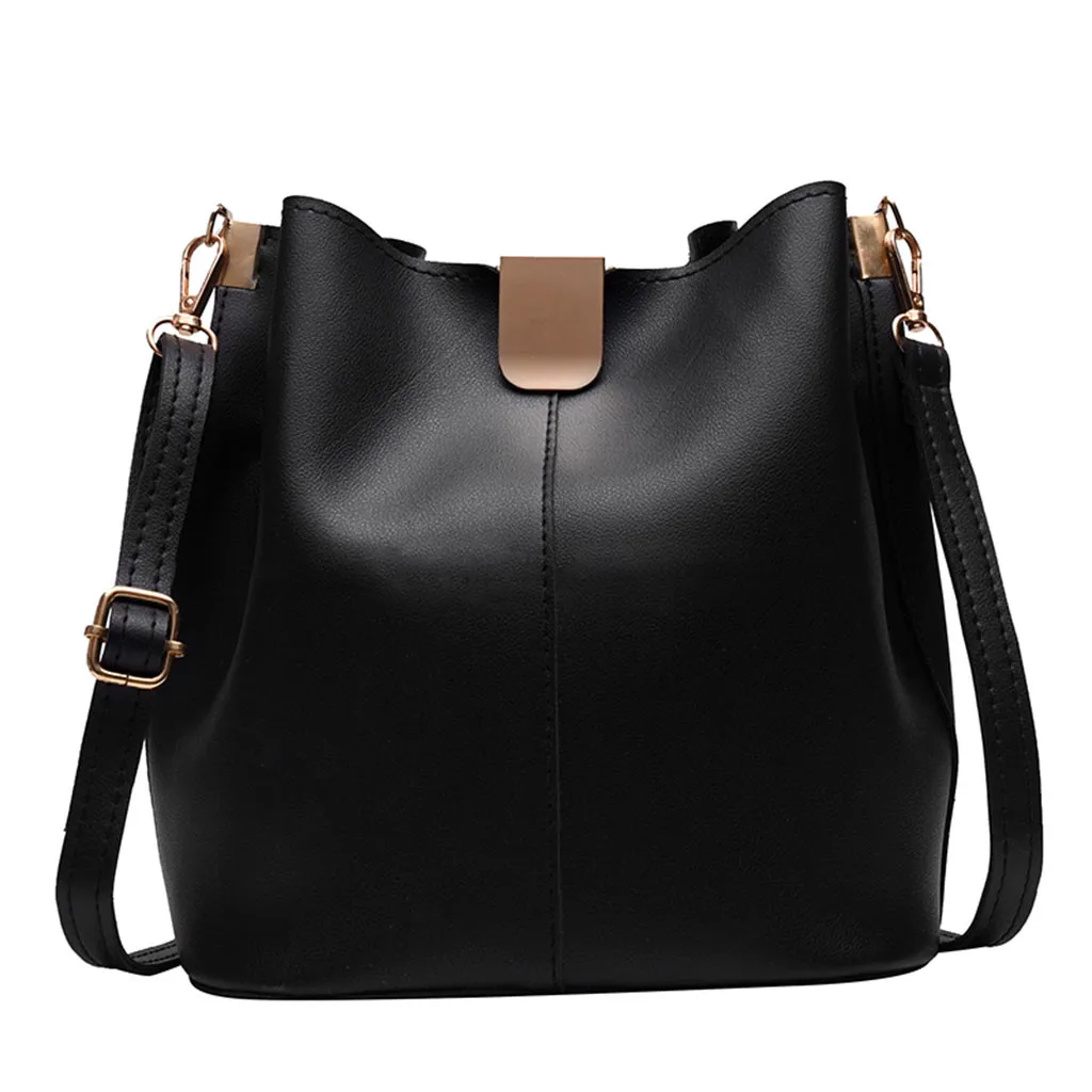 Женская сумка через плечо, модная сумка-мессенджер из искусственной кожи, модная маленькая квадратная сумка, сумка через плечо для женщин, девушек, сумка с застежкой - Цвет: Черный