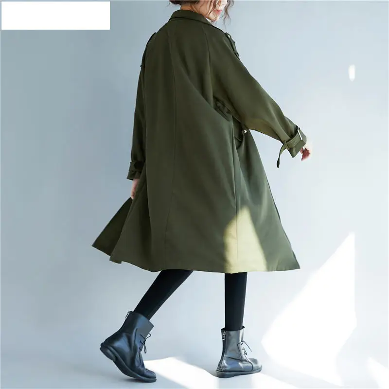 Однотонная ветровка большого размера куртки весна осень с длинным рукавом BF пальто литературное Женское пальто X403