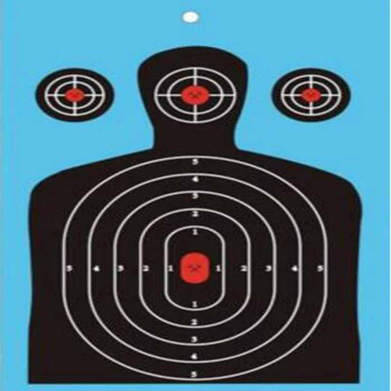 

Bright blue and red make it easy for you to see your lens land, heavy-duty contour paper----the most value-for-money gun target