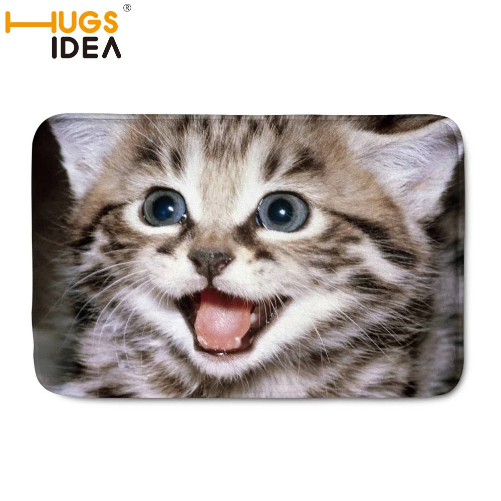 HUGSIDEA 3D принтом кота пол колодки Коврики S фланель Ковры S двери Коврики S для Гостиная Украшения для кухни коврики против нескользящие мягкие Ковры Коврики