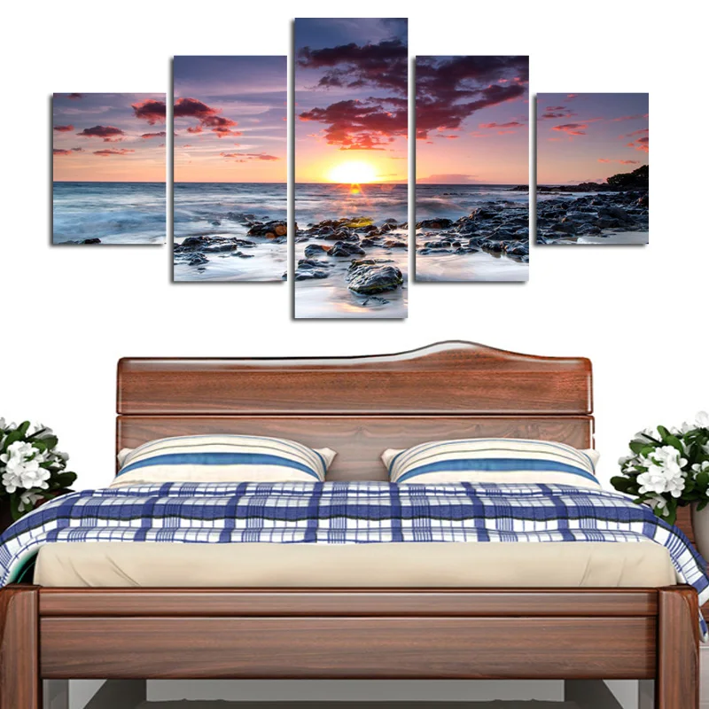 5 шт. Картина на холсте Желтое море и солнце|the paintings|paintings on canvascanvas picture |
