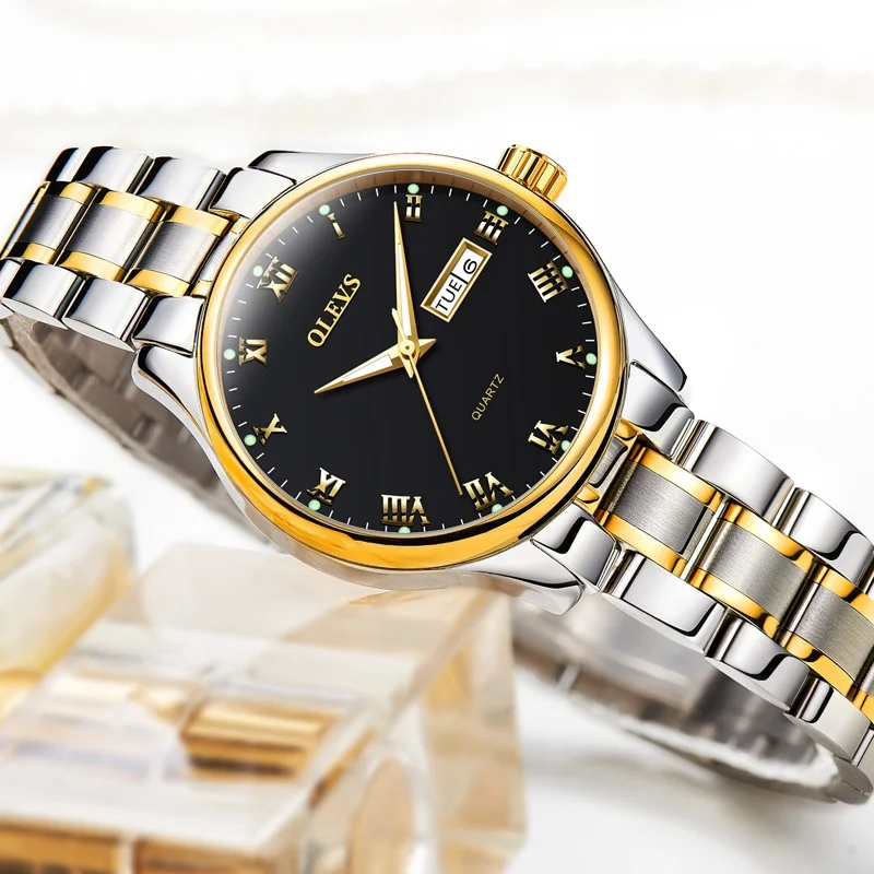OLEVS Woman Watches Stainless Steel Couple Watches Ladies Mens Top Brand Luxury Clock Casual Wrist Watch Relogio bayan kol saati