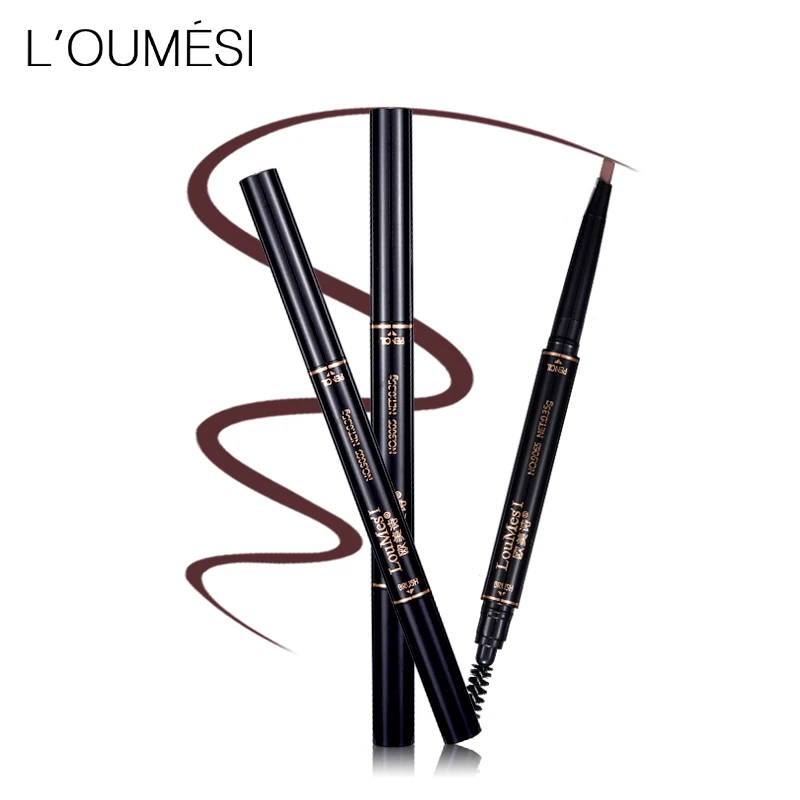 Стойкий карандаш для бровей Loumesi черный коричневый подводка eyemakeup|brown eyebrow pencil|brow
