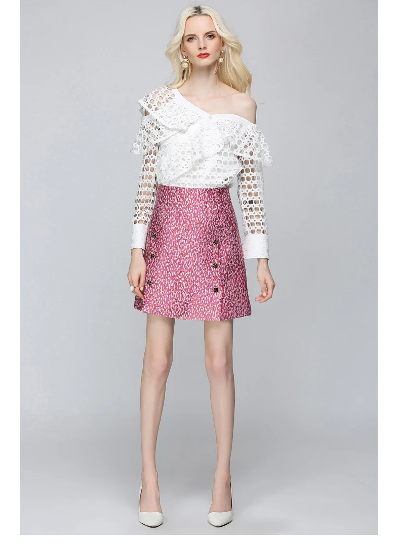 Ruffles Irregular Skew Collar Shirt (12)