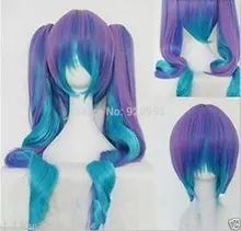 FREE SHIPPING Gothic Lolita Wig 2 Pig Tails Set Pastel Rainbow Blend Cosplay wig