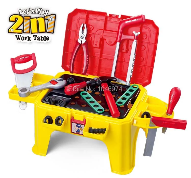Free shipping boy toys diy toolset toy repair kits toy set portable tool box fixing up play set