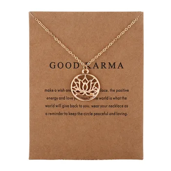 

Jewelry New GOOD KARMA Buddha Lotus Pendant Short Necklace Jewelry