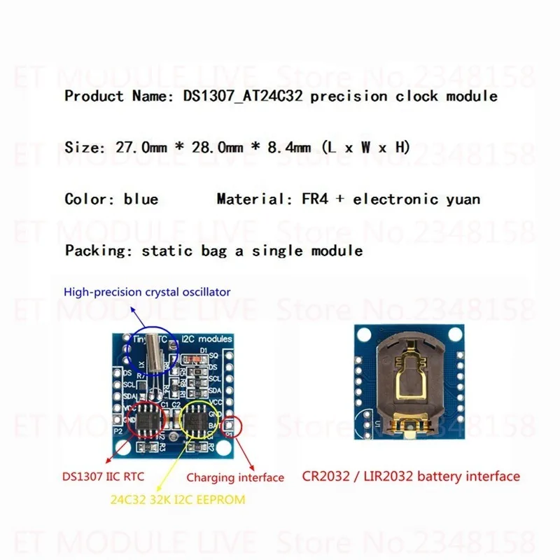 Thinary Electronic 1 шт. Новое поступление AT24C32 часы в режиме реального времени модуль RTC I2C