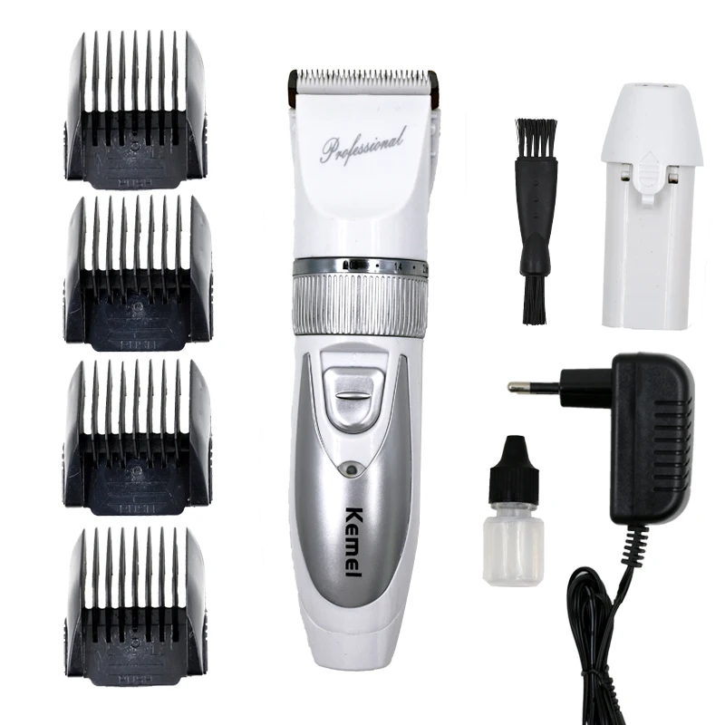 Pаспродажа 110 В 220 В kemei машинка для стрижки волос аккумуляторная clipper Профессиональный электрическая бритва для бритья машина для парикмахера резки Бр...