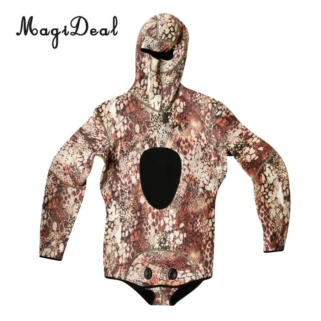 3mm Neoprene Men Two-Piece Warm Wetsuits Full Length Camo Scuba Free Diving Surf Spearfishing Snorkeling Kayaking Suits Swimwear