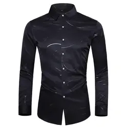 M-7XL Плюс Размер Мужская рубашка с длинным рукавом Блуза Уличная однобортная Мужская s Повседневная рубашка с длинным рукавом для мужчин 2019