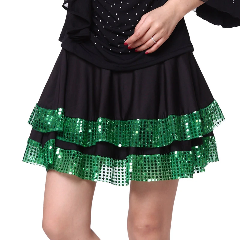 Traje de baile cuadrado, falda de lentejuelas, Falda plisada de latino para adultos, vestido baile latino para mujer|lady dance skirt|dance dancecostume AliExpress