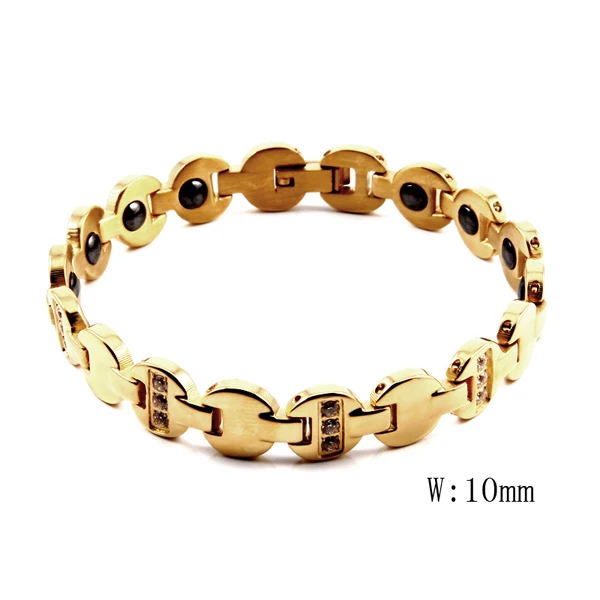 

TB-102 Hematite Copper Bracelet Men's Health Bracelets with Hook Buckle Clasp Therapy Bangles Man Health Care Jewelry