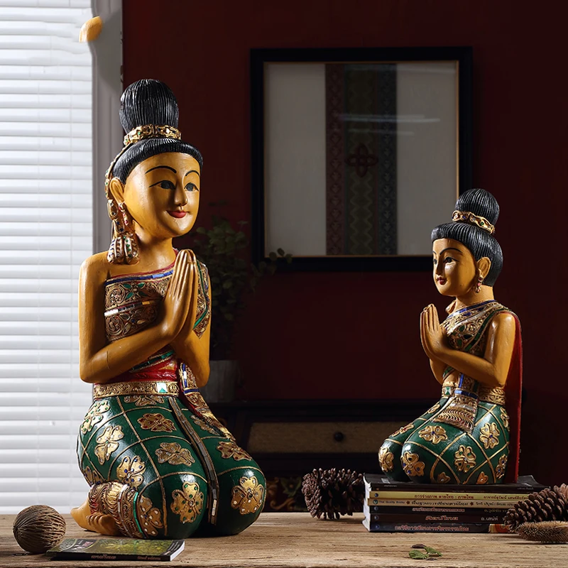 

Meditation Buddha Statue Sculptures Home Decor Ornaments Creative Gifts Southeast Thai Style Decorative Big Religion Sculpture