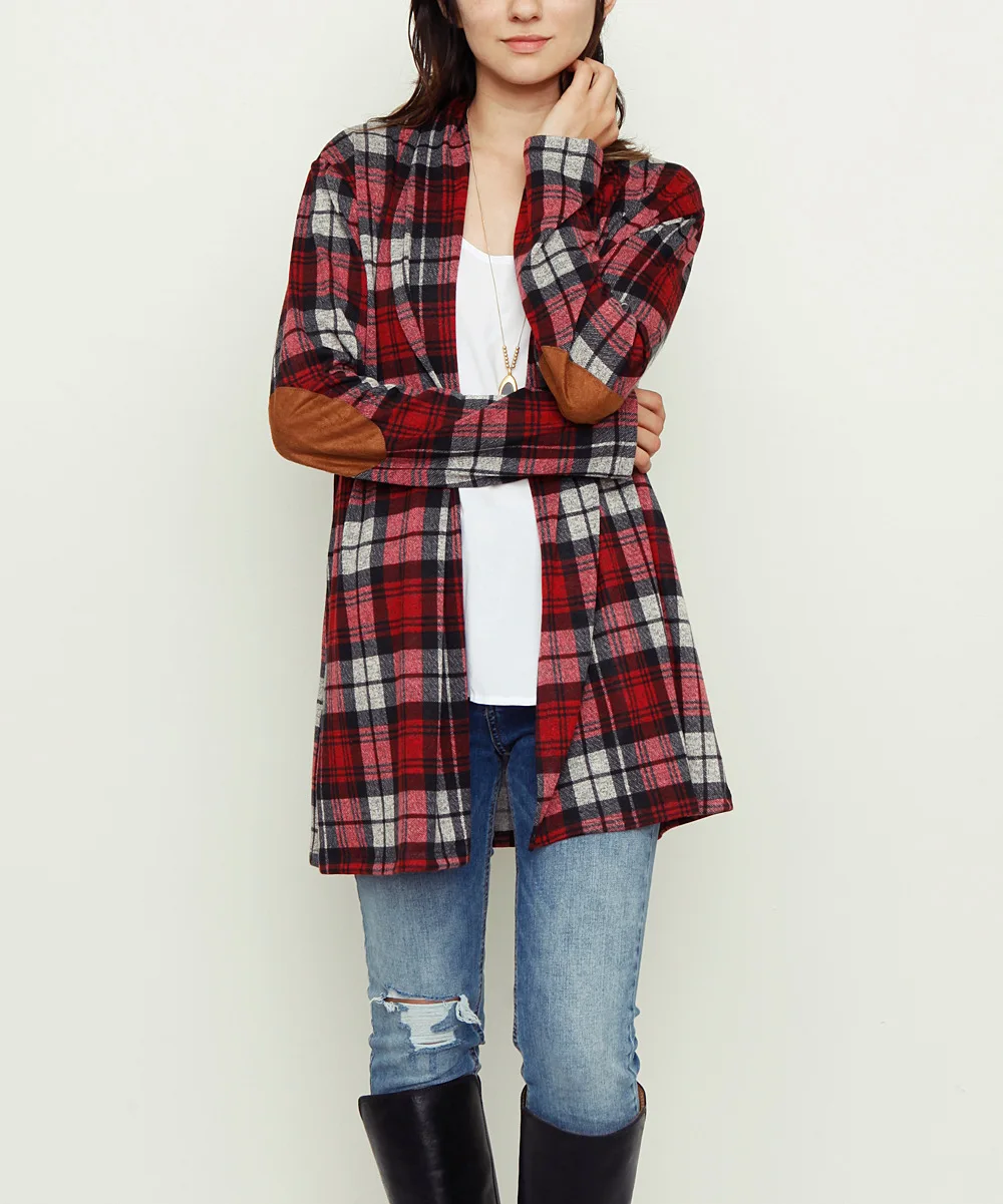 2017 New Autumn Plaid Cardigan Women Coat Casual Long