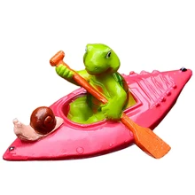 Милая Смола плавающая статуя открытый сад пруд Декоративная скульптура сад рыба украшение для аквариума орнамент-красная Черепаха каяк статуя