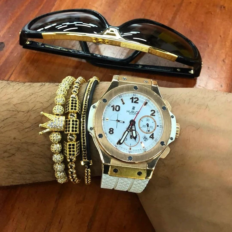 Men's Jewelry Crown Charm Studded Zircon Men's Couple Bracelet Lace Bead Bracelet Men's Bracelet Women's Bracelet Gift gift