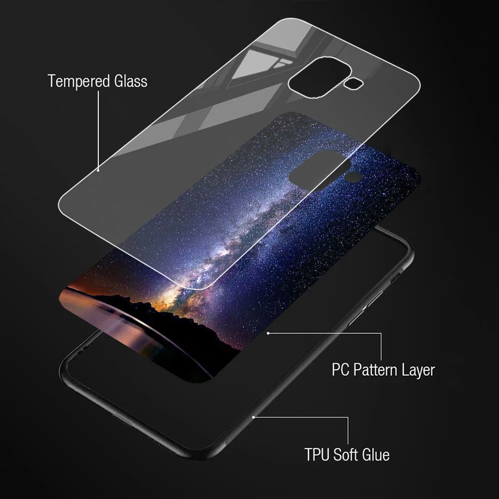 Чехол из закаленного стекла для Samsung Galaxy A7 2018 A6 A8 Plus чехол M30s J2 Core Prime Pro J4 J6 J8 M10 M20 M30