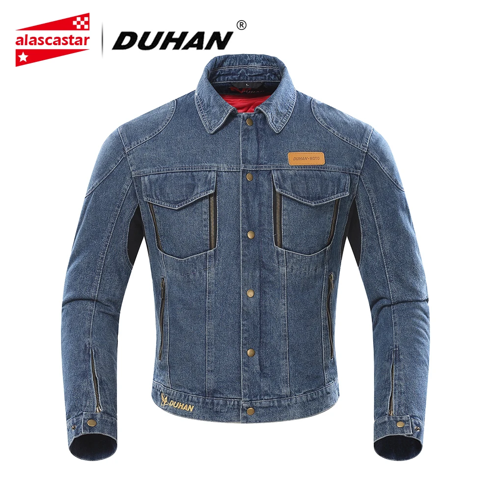 

DUHAN Autumn Winter Motorcycle Jacket Men Denim Jacket Riding Jacket Moto Protective Gear Cold-proof Keep Warm Casual Clothing