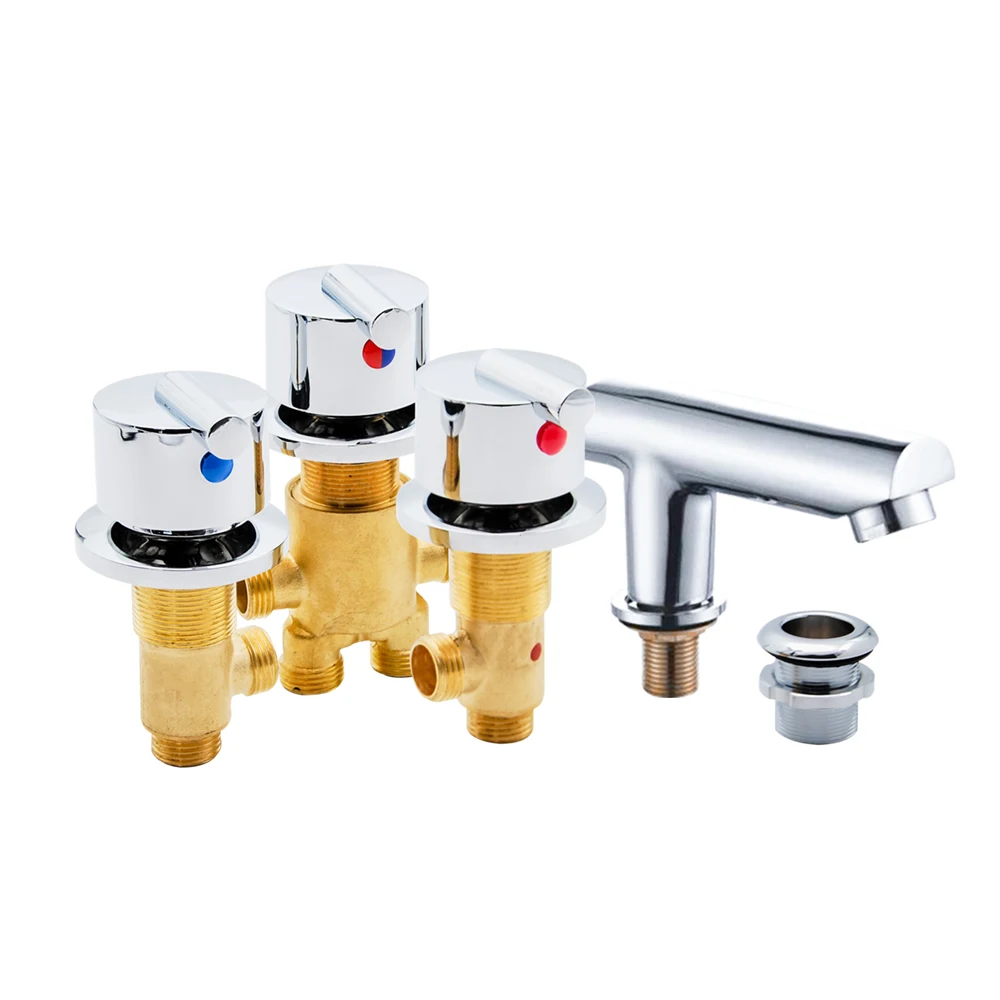 Bronze Chromed Ceramic Cartridge Cold and Hot Mixer 2 Way Bathtub  Waterfall Tap For Bath Shower Head & Massage Tub Water Inlet 2