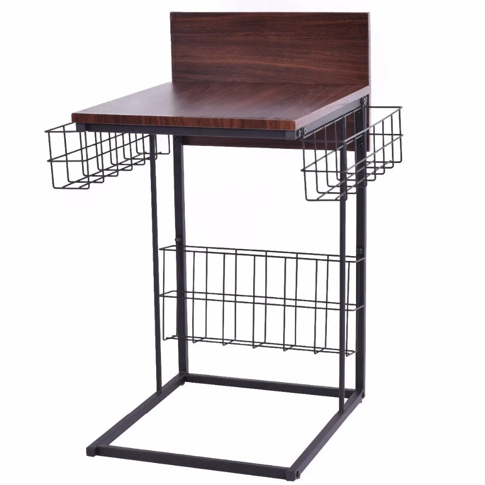 Goplus Multifunctional Sofa Side Table Living Room Tables Modern Home Furniture Decor with Storage Basket Coffee Table HW52157 Goplus Multifunctional Sofa Side Table Living Room Tables Modern Home Furniture Decor with Storage Basket Coffee Table HW52157