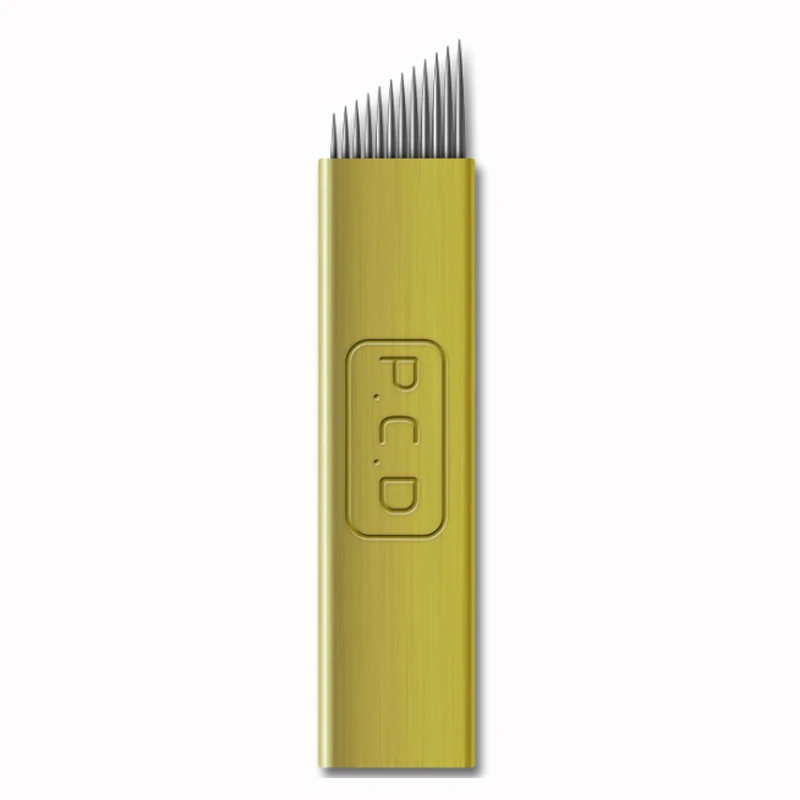 100 шт Одноразовые Pigmento Microblading PCD 12 14 19 булавки ИГЛЫ Перманентный макияж ручная