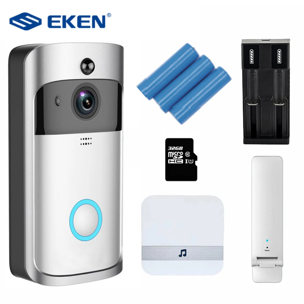 Eken V5 смарт WiFi видео дверной звонок камера визуальный домофон с колокольчиком