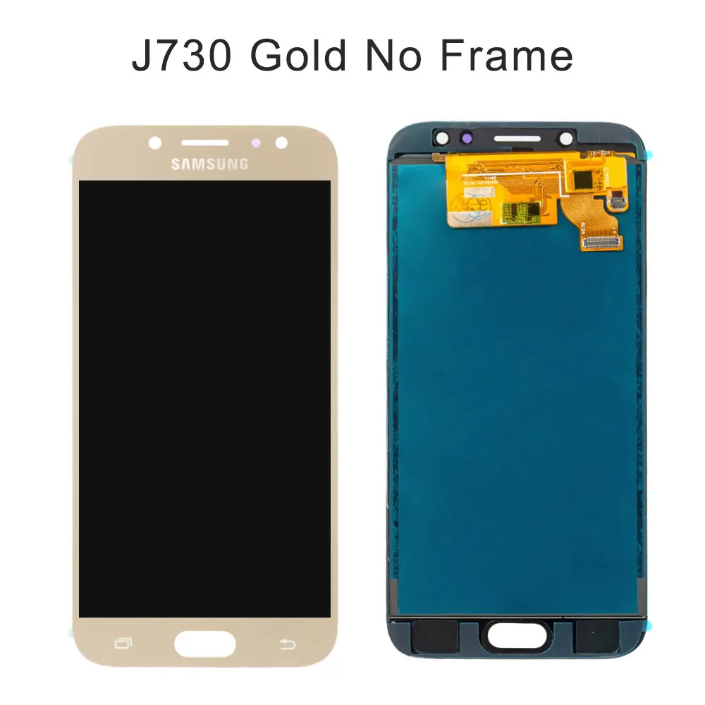 Можно регулировать яркость J700 lcd J710 дигитайзер для samsung GALAXY J7 Pro дисплей сенсорный экран дигитайзер J730 ЖК сборка - Цвет: J730 Gold