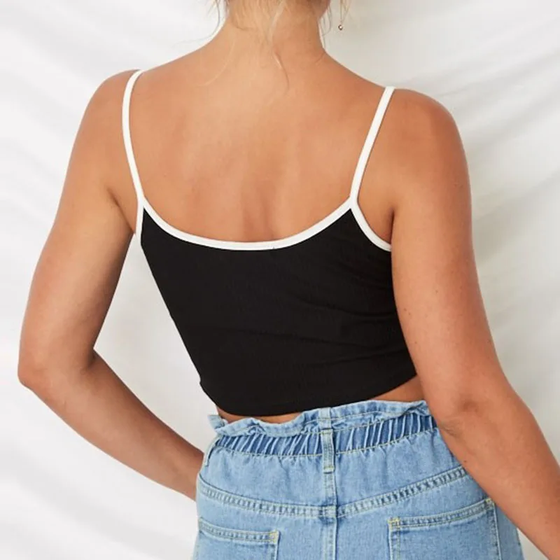 Summer Womens Letter Strap Vest Lady Casual Holiday Blouse Tops Cami Tank Vest