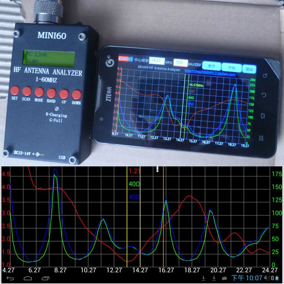 Sark100 HF ANT SWR антенна анализатор метр + батарея Bluetooth Android программное