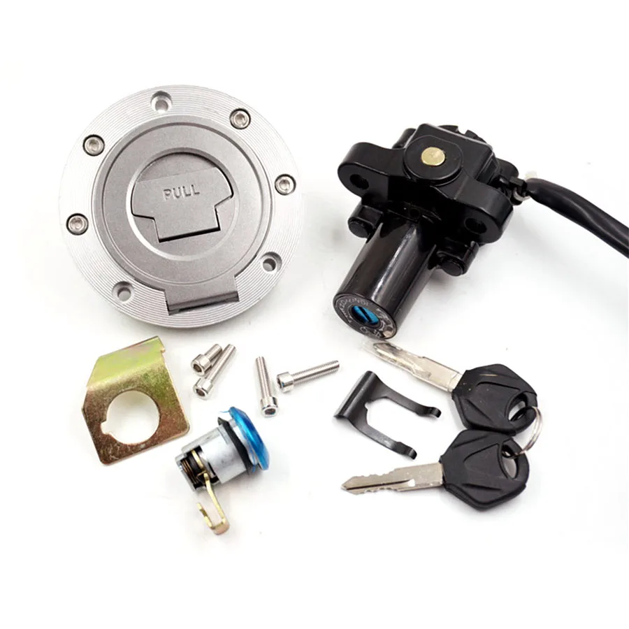 Ignition Switch Fuel Gas Cap Seat Lock Key Set for Yamaha YZF R1 R6