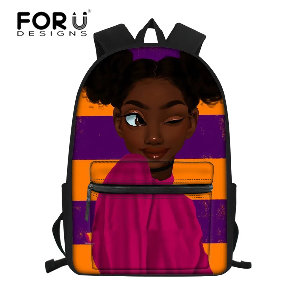 FORUDESIGNS/сумка на плечо школьная сумка для подростков черная девочек в Африканском