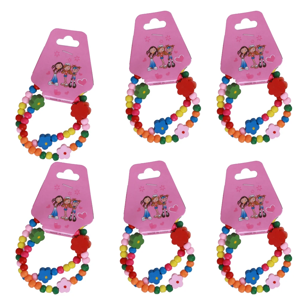 

Multi Pack of 12 Flower Kids Girls Bracelets Party Bag Fillers Toy Favor Lucky Pinata Prizes