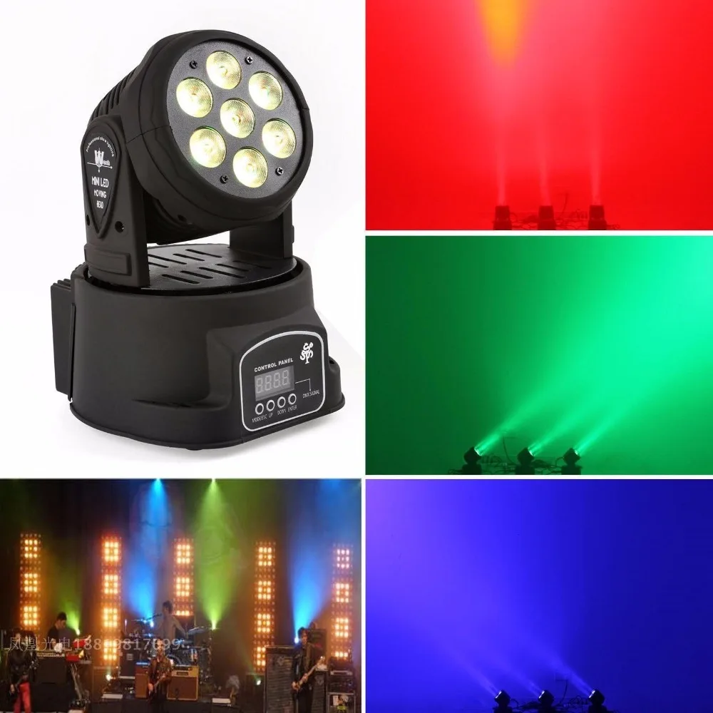 

Fast Shipping LED Moving Head Mini Wash 7x12w RGBW Quad with advanced 14 Channels Free Shpping