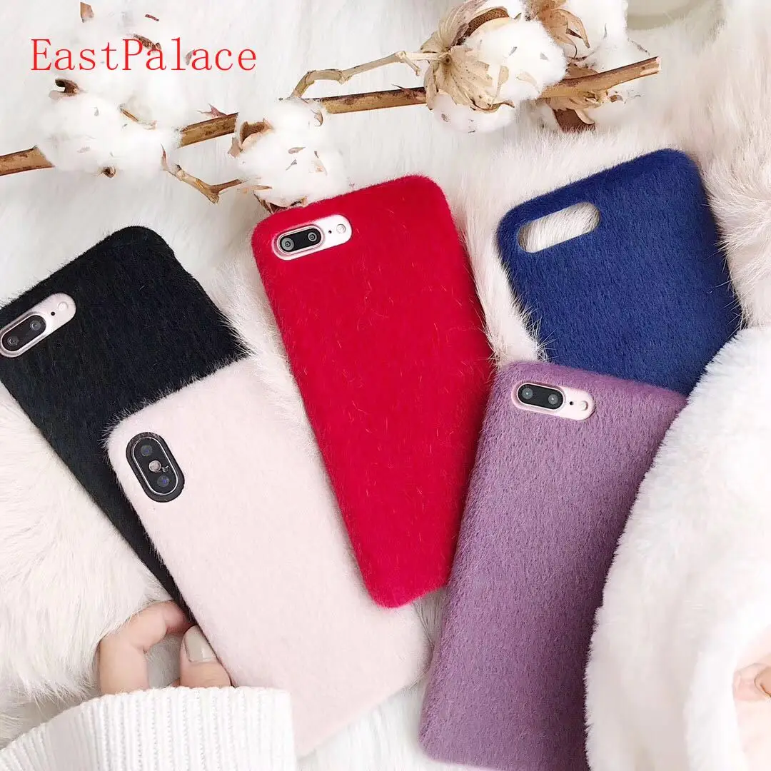 Fluffy Warm Fur Soft Cloth Case for IPhone X XS MAX XR 6 7 8 6S Plus
