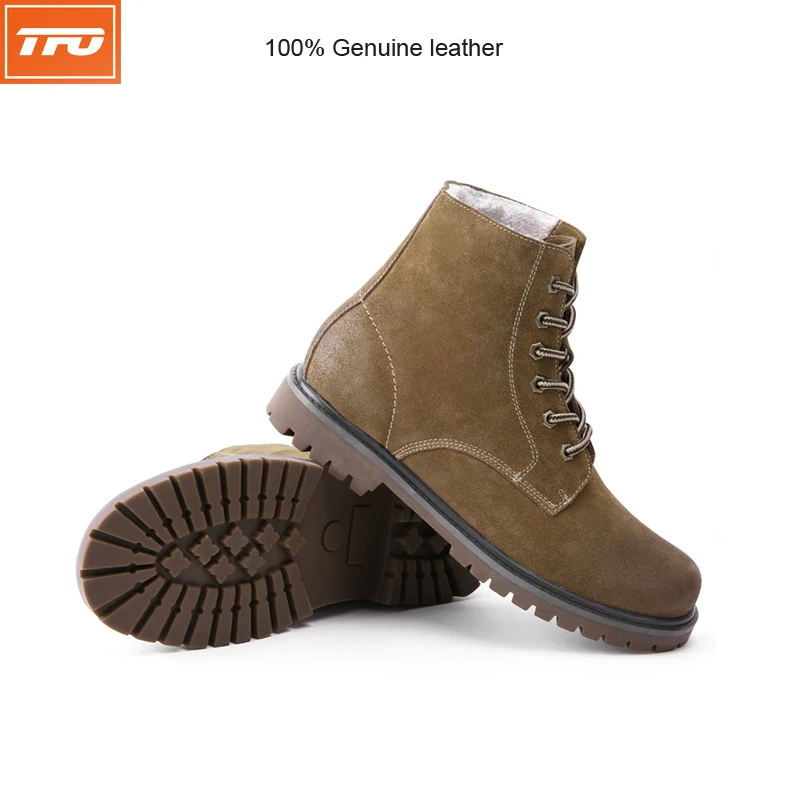 

TFO 100% Genuine leather hiking shoes outdoor boot fleece shoes sport sneakers waterproof warming winter climbing mountain