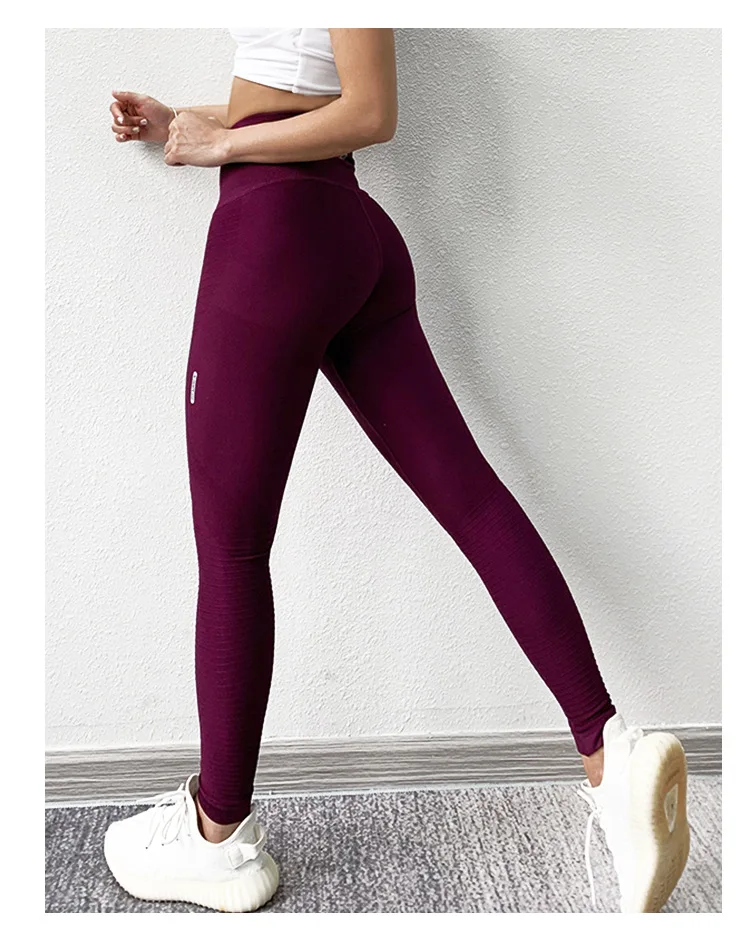 Женские Бесшовные легинсы с высокой талией для йоги брюки эластичные спортивные колготки женские спортивные брюки фитнес леггинсы тренировочные брюки