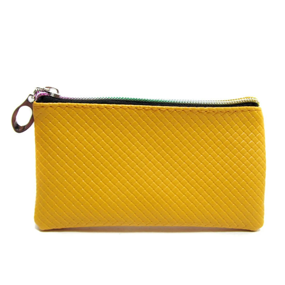 

Unisex Zipper Wallet Protable Clutch High Quality PU Leather Small Change Purse Makeup Bag