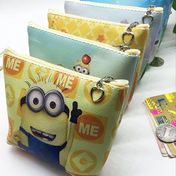 

Fashion PU Leather Cartoon Minions Pencilcase School Supply Stationery Pen Pencil Case Cosmetic Bag Makeup Handbag Purse Wallet