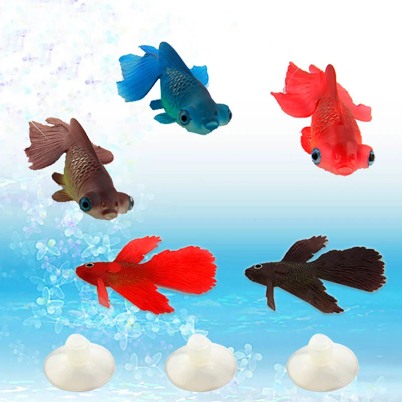 Night Light Simulation Fish Tanks: Eco-Friendly Silicone Color Fish Toy Decor (5 Red Goldfish)
