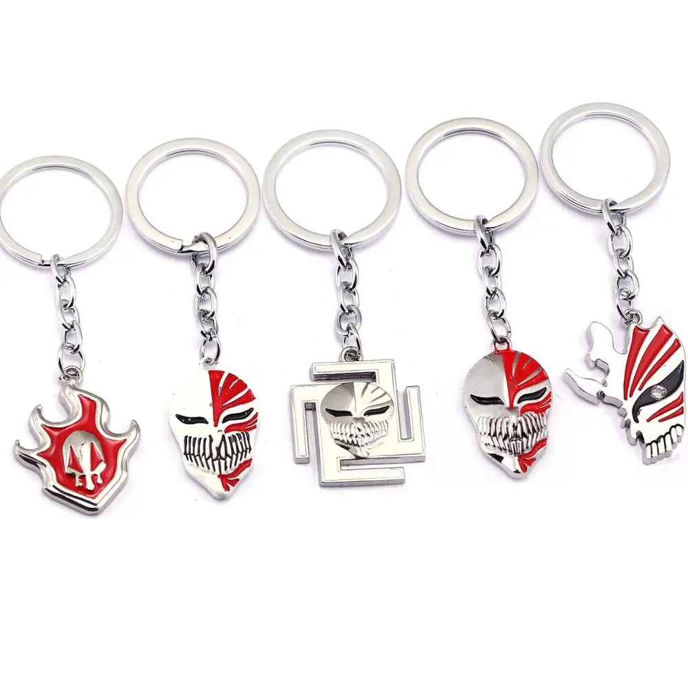

BLEACH Keychain Anime Key Chain Key Ring Holder Pendant Kurosaki Mask Chaveiro Jewelry Souvenir Grimmjow Jeagerjaques