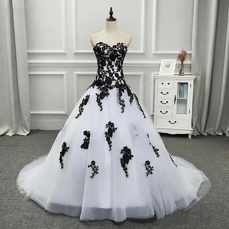 black and white wedding dresses 2018