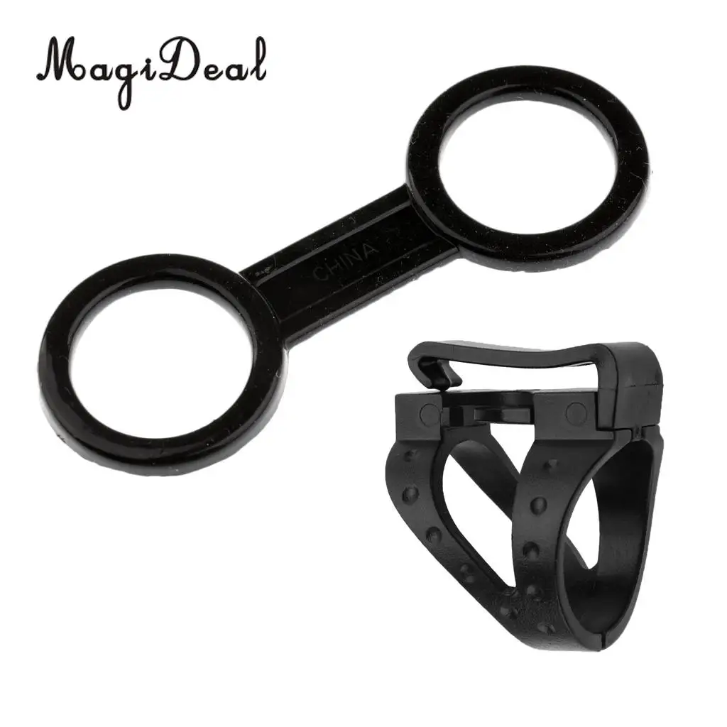 2Pcs Universal Flexible Scuba Diving Snorkeling Snorkel Mask Keeper Retainer - Plastic Clip Design & Silicone Dual Loop Style