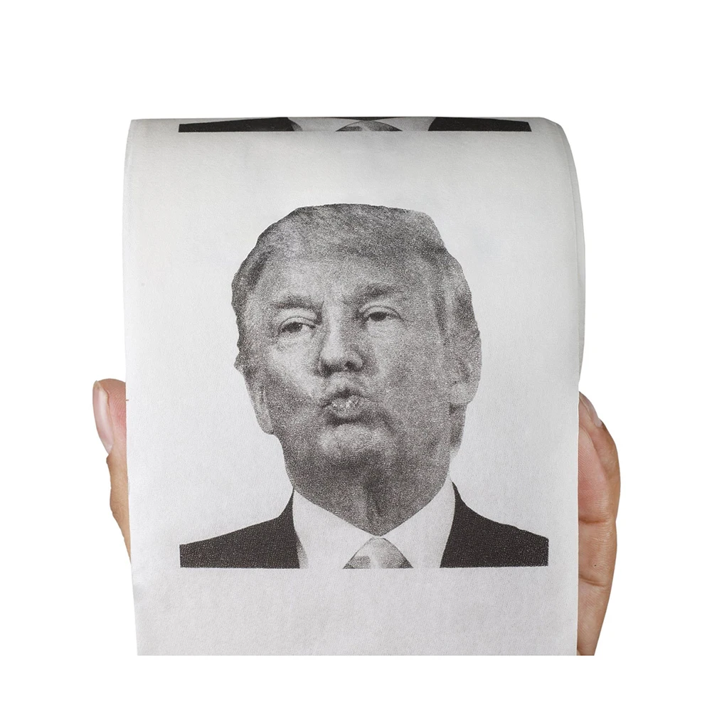 

Newest Unique President Donald Trump Humour Toilet Paper Roll Novelty Funny Gag Gift Prank Joke on Sale Dump with Trump