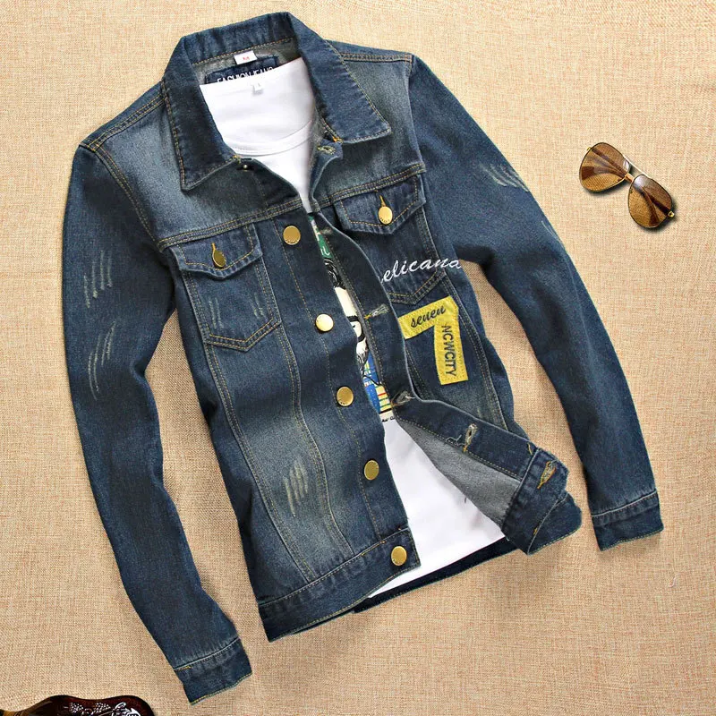 MODISON джинсы для женщин куртка мужчин Мода 2018 г. Chaqueta Hombre Slim Fit джинсовая человек
