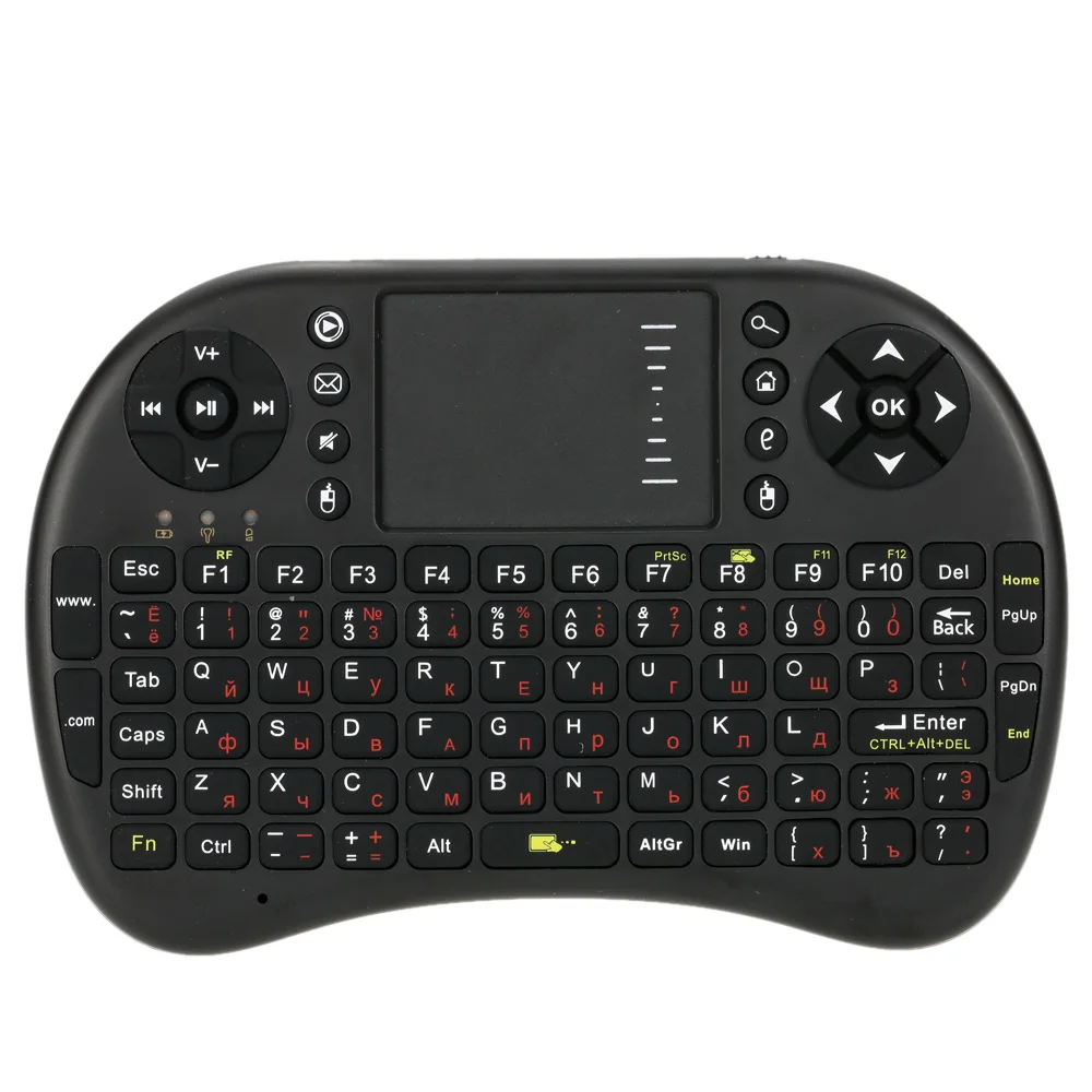 Беспроводная мини клавиатура QWERTY i8 2 4G с русской раскладкой игровая сенсорная